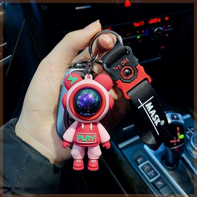 KeychainCartoon Astronaut Lightning Bear Keychain Love Road Bear Car Key